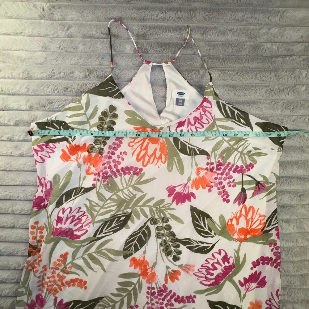Old Navy Dress Womens 2XL Maxi White Floral Vacay Resort Wear Spaghetti‎ Strap - Picture 8 of 13